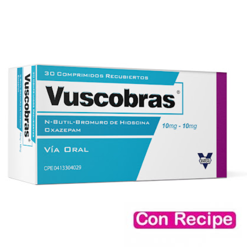 VUSCOBRAS HIOSCINA OXAZEPAM 10-10MG TAB X 30 